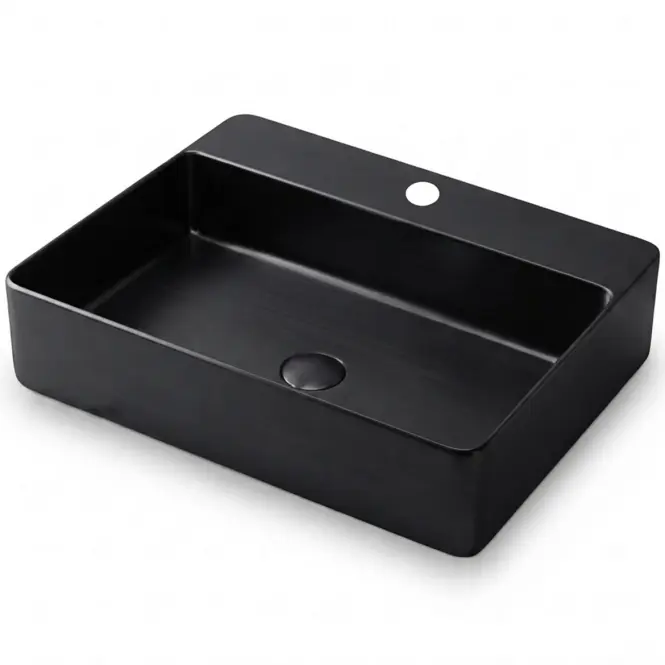 Mosdókagyló lapon Rectangle black 1/0