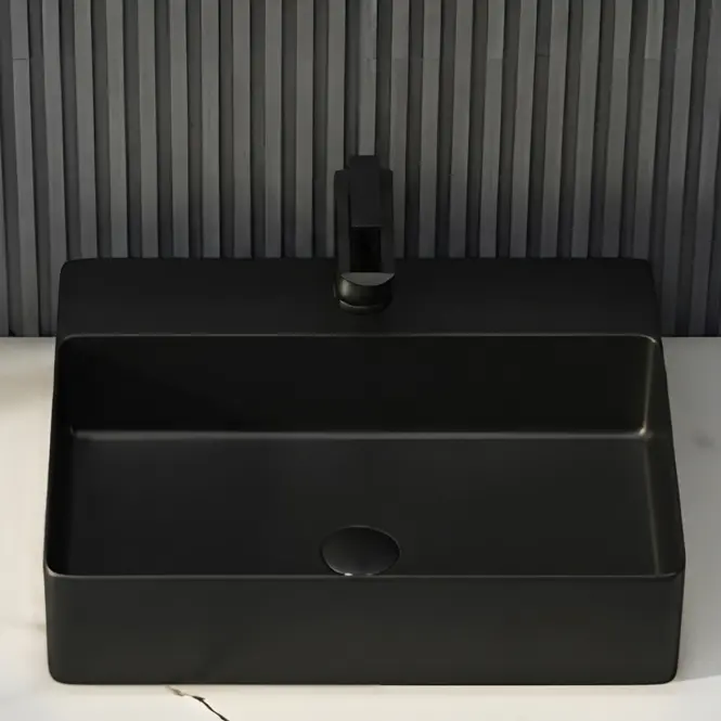 Mosdókagyló lapon Rectangle black 1/0,2