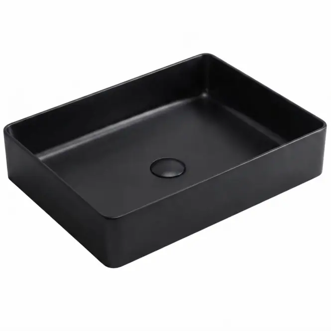 Mosdókagyló lapon Rectangle black