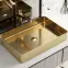 Mosdókagyló lapon Rectangle gold,3