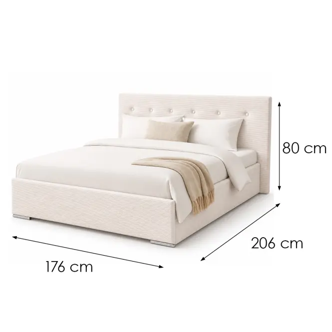 Ágy Mila 160x200 Lincoln 01ln Fehér,2