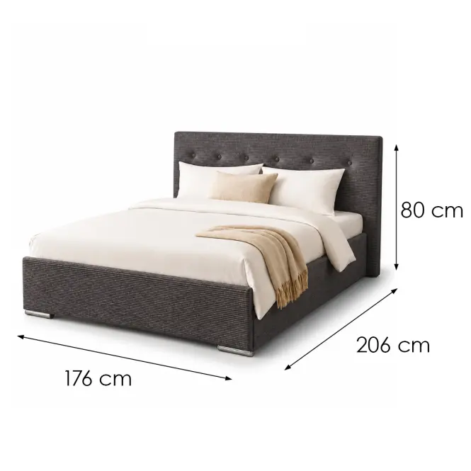 Ágy Mila 160x200 Lincoln 24ln Szürke,2