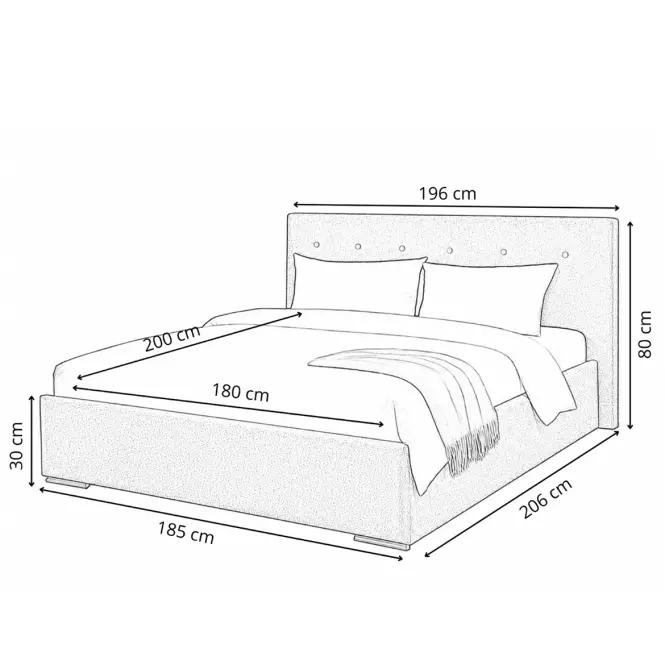 Ágy Mila 180x200 Lincoln 90ln Szürke,5