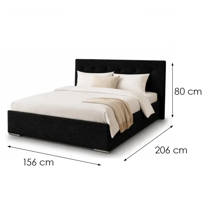 Ágy Mila 140x200 Lincoln 100ln fekete,2