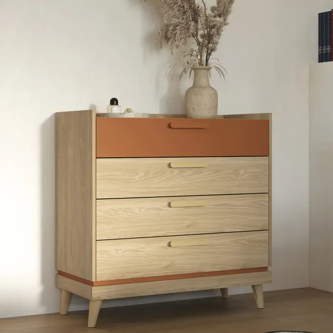 Komód Scandi 27 Tölgyolaj/Tégla