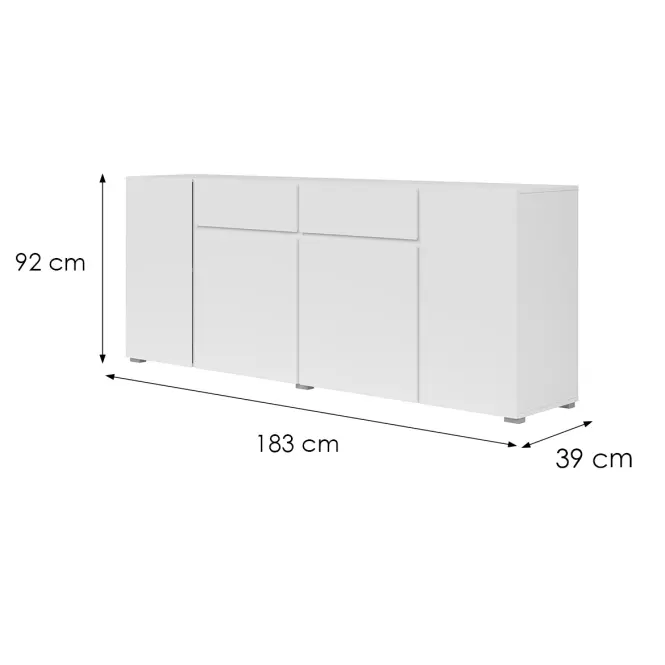 Komód 4d2s Asymetric 47 Fehér