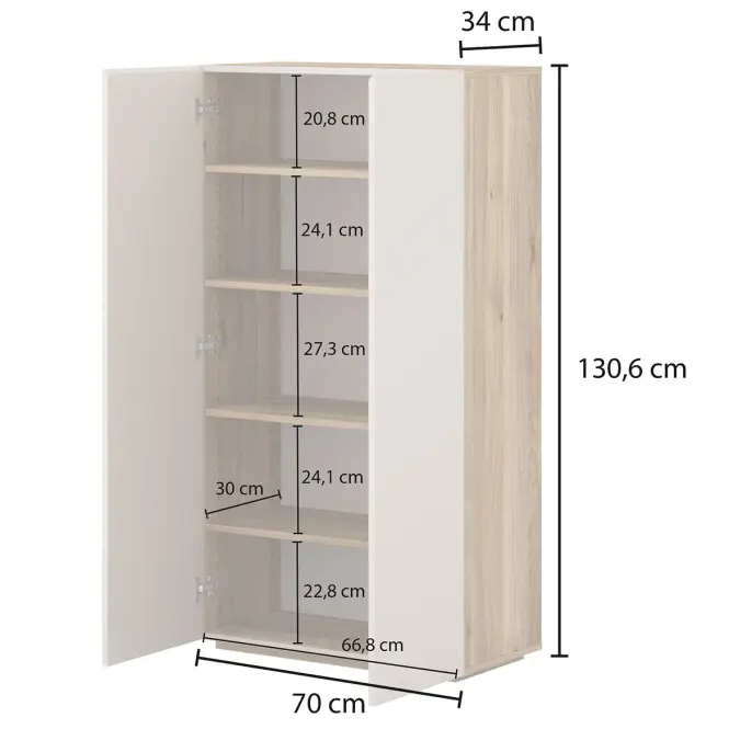 Komód Magas 2d Criss 42 Tölgy Mauvella/Kaszmir,6