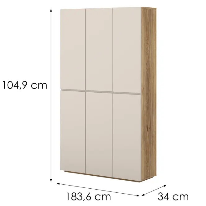 Komód Magas Criss 78 6d Tölgy Mauvella/Kaszmir,2