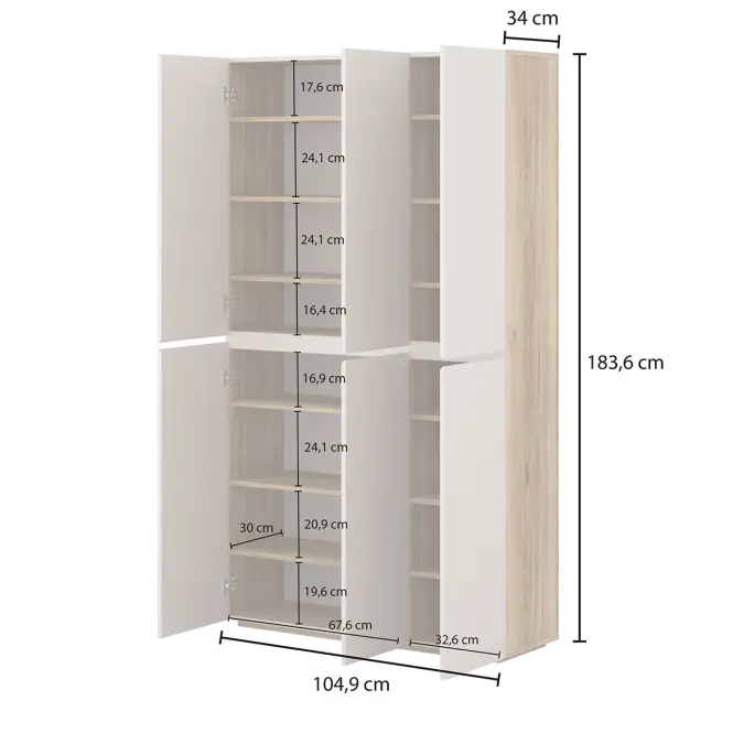 Komód Magas Criss 78 6d Tölgy Mauvella/Kaszmir,5