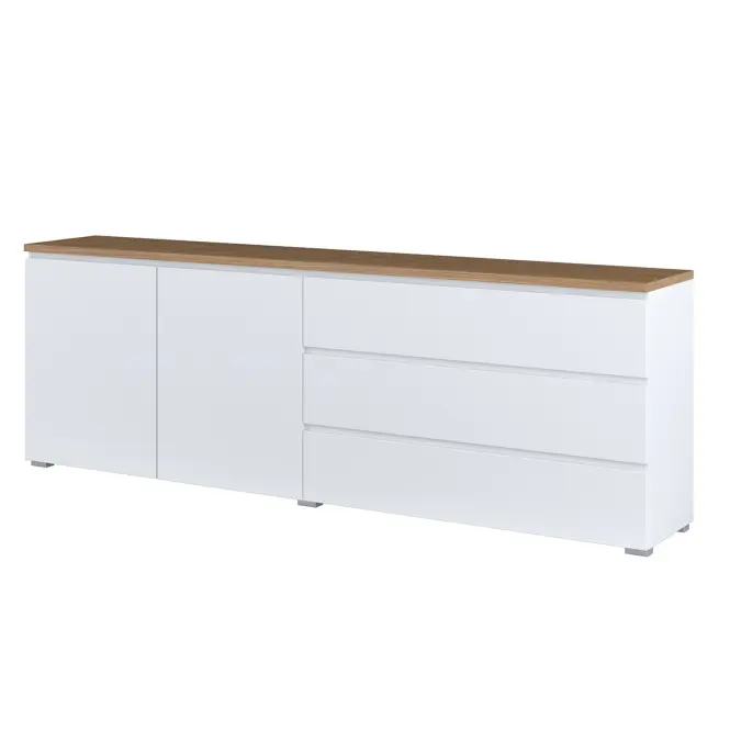 Komód 2d3s Modo 28 200cm Tölgy Mauvella/Fehér