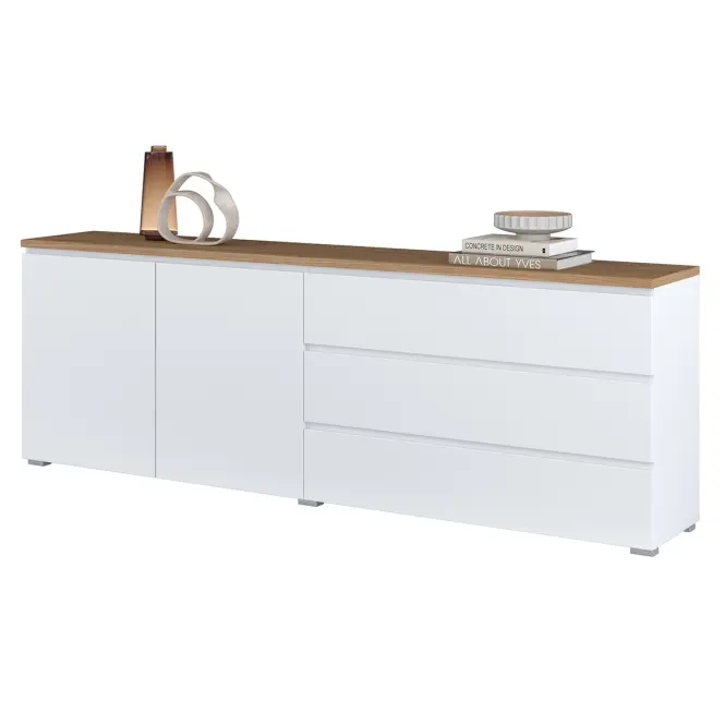 Komód 2d3s Modo 28 200cm Tölgy Mauvella/Fehér,3