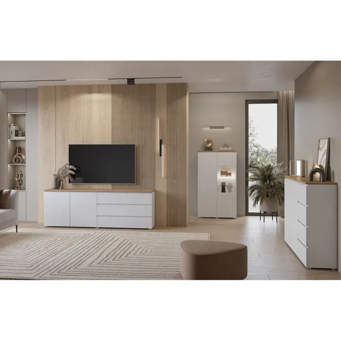 Komód 2d3s Modo 28 200cm Tölgy Mauvella/Fehér,8