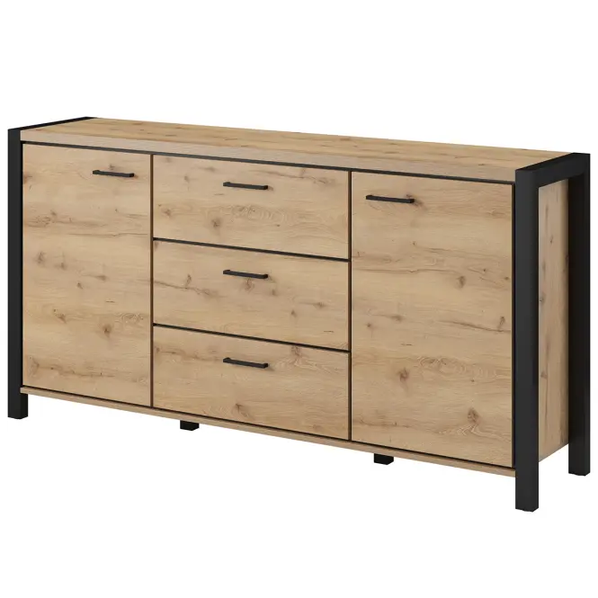 Komód 2d3s Aktiv 26 Tölgy Taurus/Fekete,2