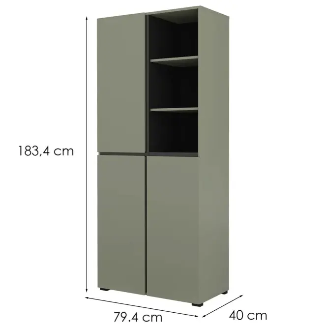 Szekrény Cross 88  Pine Green/Fekete