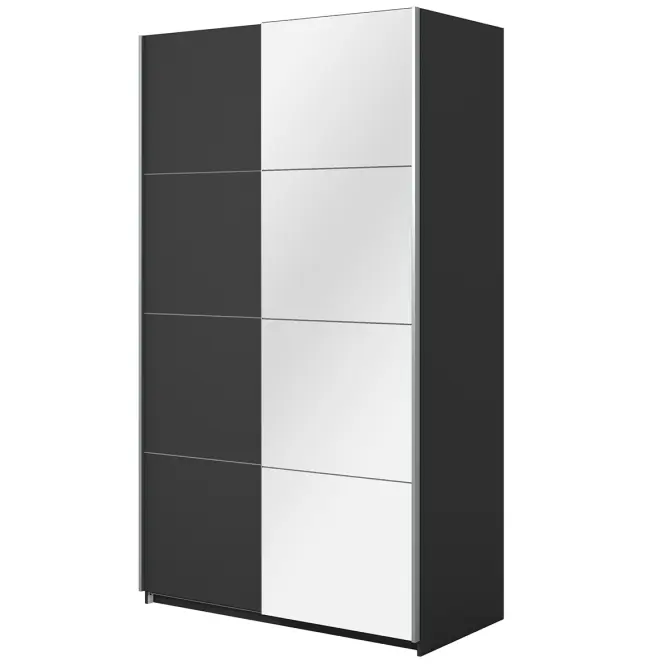 Szekrény 120cm Beta 54  Fekete/Tükör