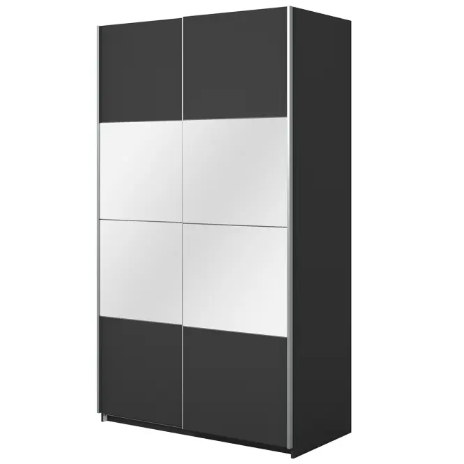 Szekrény 120cm Beta 54  Fekete/Tükör,4