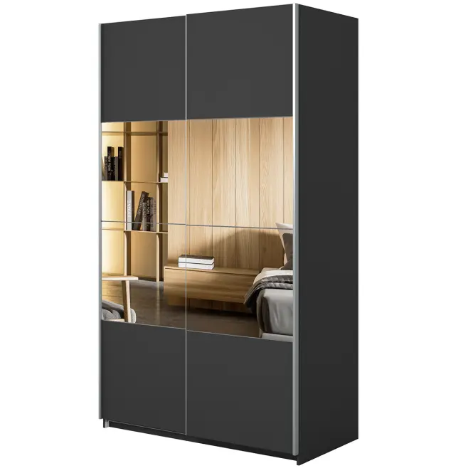 Szekrény 120cm Beta 54  Fekete/Tükör,5