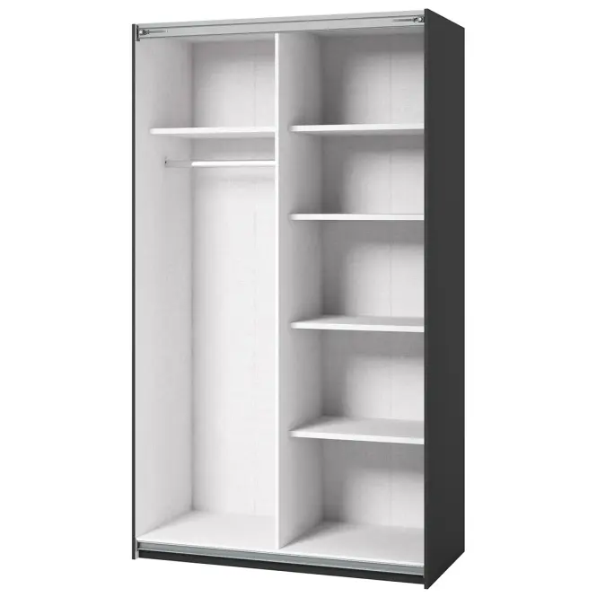 Szekrény 120cm Beta 54  Fekete/Tükör,6