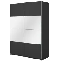 Szekrény 150cm Beta 55  Fekete/Tükör
