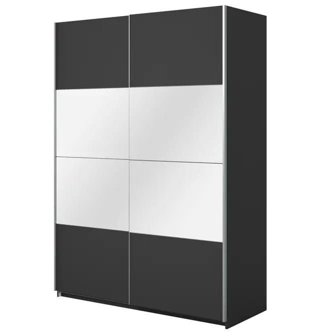 Szekrény 150cm Beta 55  Fekete/Tükör