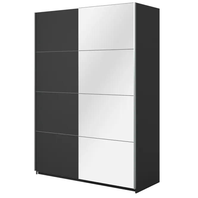 Szekrény 150cm Beta 55  Fekete/Tükör,4