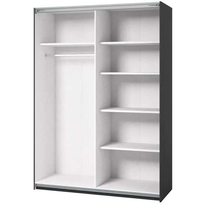 Szekrény 150cm Beta 55  Fekete/Tükör,6