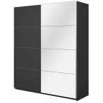 Szekrény 200cm Beta 57  Fekete/Tükör