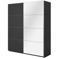 Szekrény 200cm Beta 57  Fekete/Tükör
