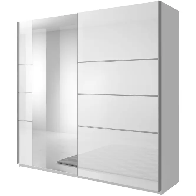 Szekrény 2d + Tükör Beta 56  Fehér/Fényes