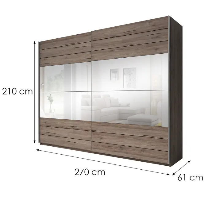 Szekrény 2d + Tükör Galaxy 59  San Remo Sötét,2