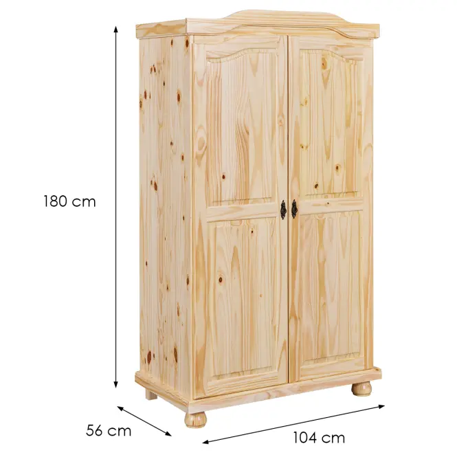 Szekrény 30500100 Genf 2d Fenyő Natural Bezbarwny Lakier