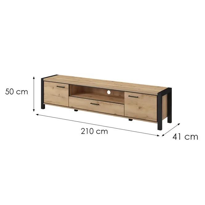 TV stolík Aktiv 40 210cm Dub Taurus/Čierna