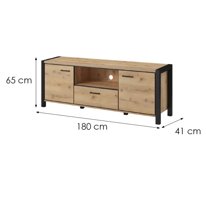 TV stolík Aktiv 41 180cm Dub Taurus/Čierna