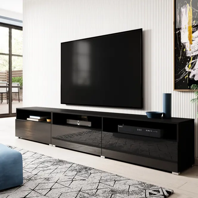 TV stolík Athens 40 Čierna/Čierna Lesk