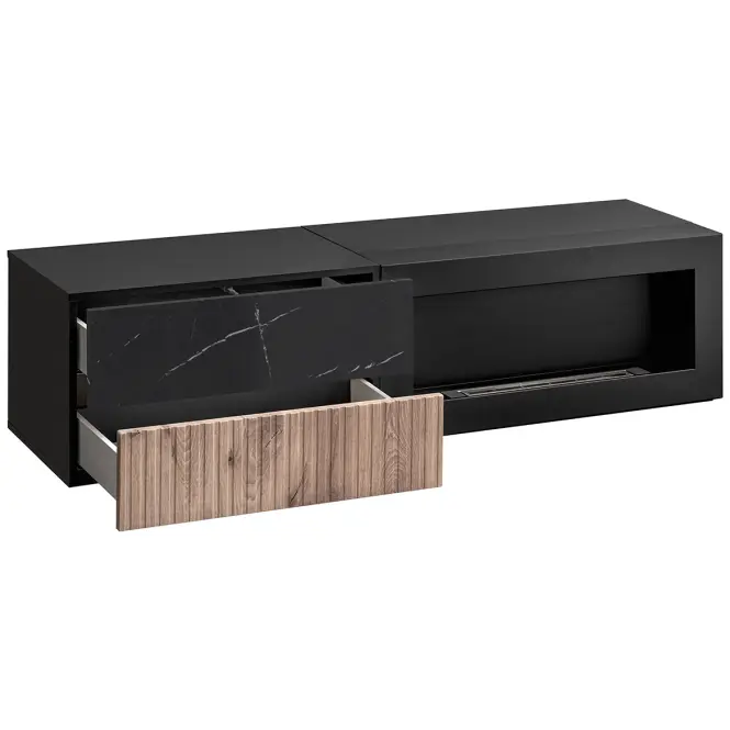 TV stolík Cannes Zmwdv Cs RTV Black/Viking/Marble Black