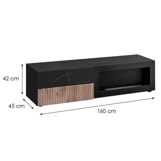 TV stolík Cannes Zmwdv Cs RTV Black/Viking/Marble Black