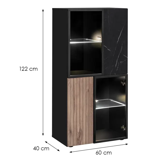 TV stolík Cannes Zmwdv Cs RTV Black/Viking/Marble Black