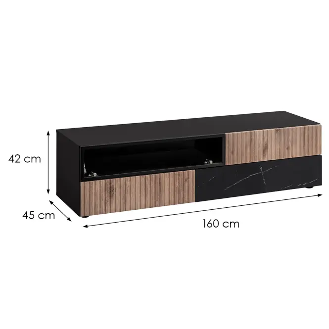 TV stolík Cannes Zmwdv Cs RTV-K Black/Viking/Marble Black