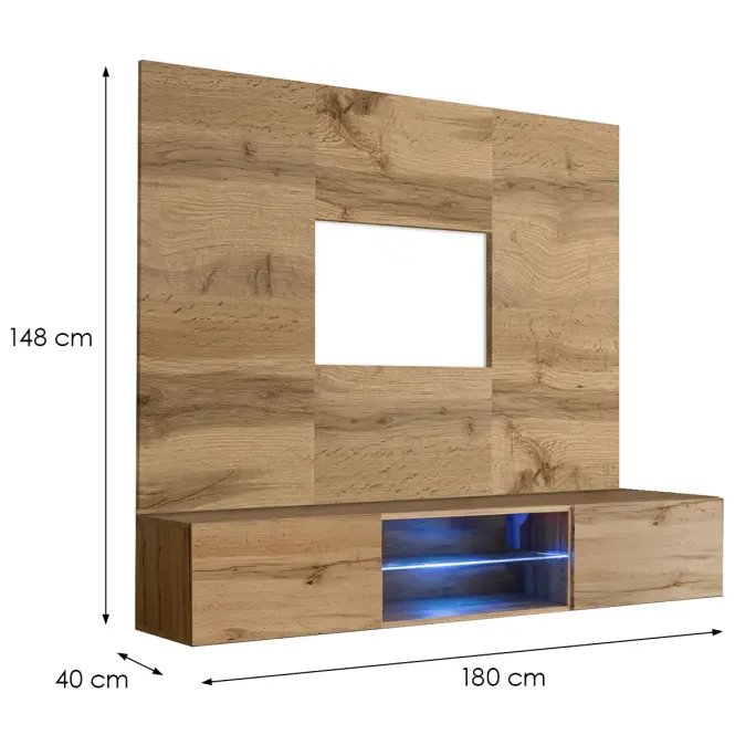TV stolík + Panel Switch Wt Sw Pr3 + Led Wotan