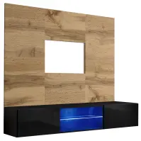 TV stolík + Panel Switch Wtz Sw Pr3 + Led Wotan/Čierna