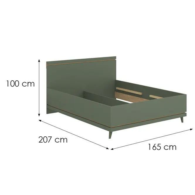 Ágy Scandi 31 160 Tölgyfaolaj/Zöld,3