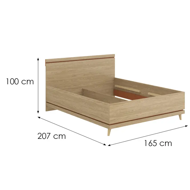 Ágy Scandi 31 160 Tölgyfaolaj/Tégla,3