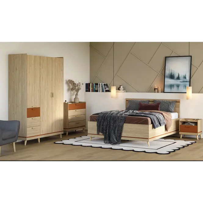 Ágy Scandi 31 160 Tölgyfaolaj/Tégla