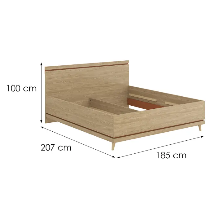 Ágy Scandi 32 180 Tölgyfaolaj/Tégla,3