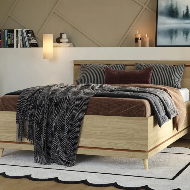 Ágy Scandi 32 180 Tölgyfaolaj/Tégla,4