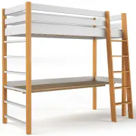 Ágy Niko 80x190 Fehér/Tölgy Természetes