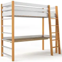 Ágy Niko 80x190 Fehér/Tölgy Természetes