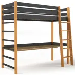 Ágy Niko 80x190 Fekete/Tölgy Természetes