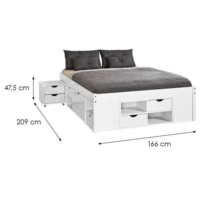 Ágy 20900175 Till 160x200 Fehér,2