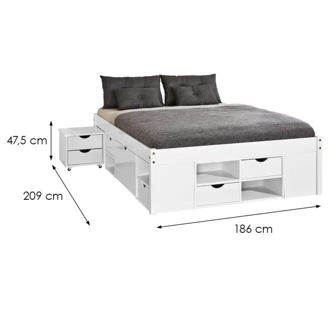 Ágy 20900180 Till 180x200 Fehér,2